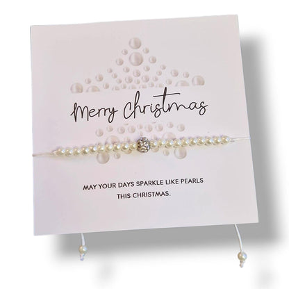 Pearl Wish Bracelet – Christmas Gift for Her, Elegant Wish Bracelet, Handmade Jewellery, Stocking Filler, Secret Santa