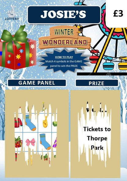 Scratch Card Winter Wonderland : Surprise Holiday, Theme Park, Concert Reveal Gift, fun gift, Christmas,  Birthday, Personalised, Reveal