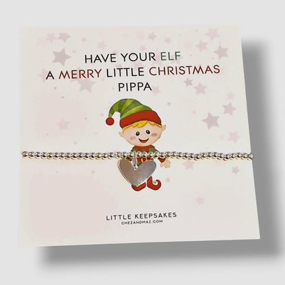 Merry Little Christmas Bracelet Gift | Have your Elf I  Silver Plated | Festive Jewellery Keepsake - C10