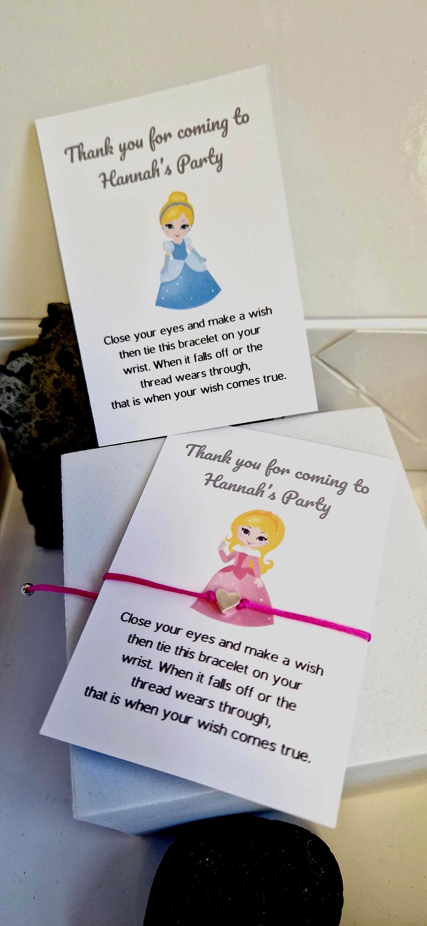Princess Wish Bracelet: Magical Birthday Party Favour - Keepsake - Party Bag Filler