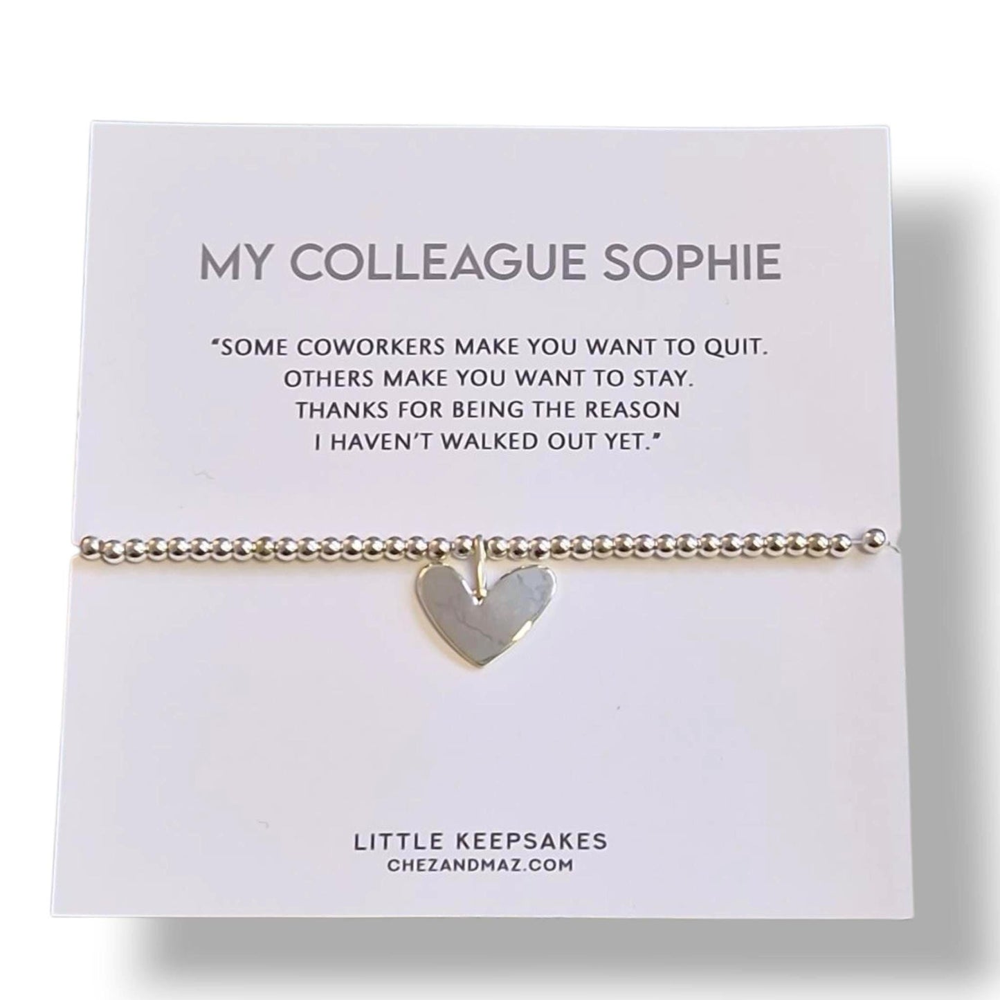 Colleagues - Co-worker  Silver-Plated Heart Bracelet: Friendship Gift- Thanks for being the reason I haven't walked out yet fu4
