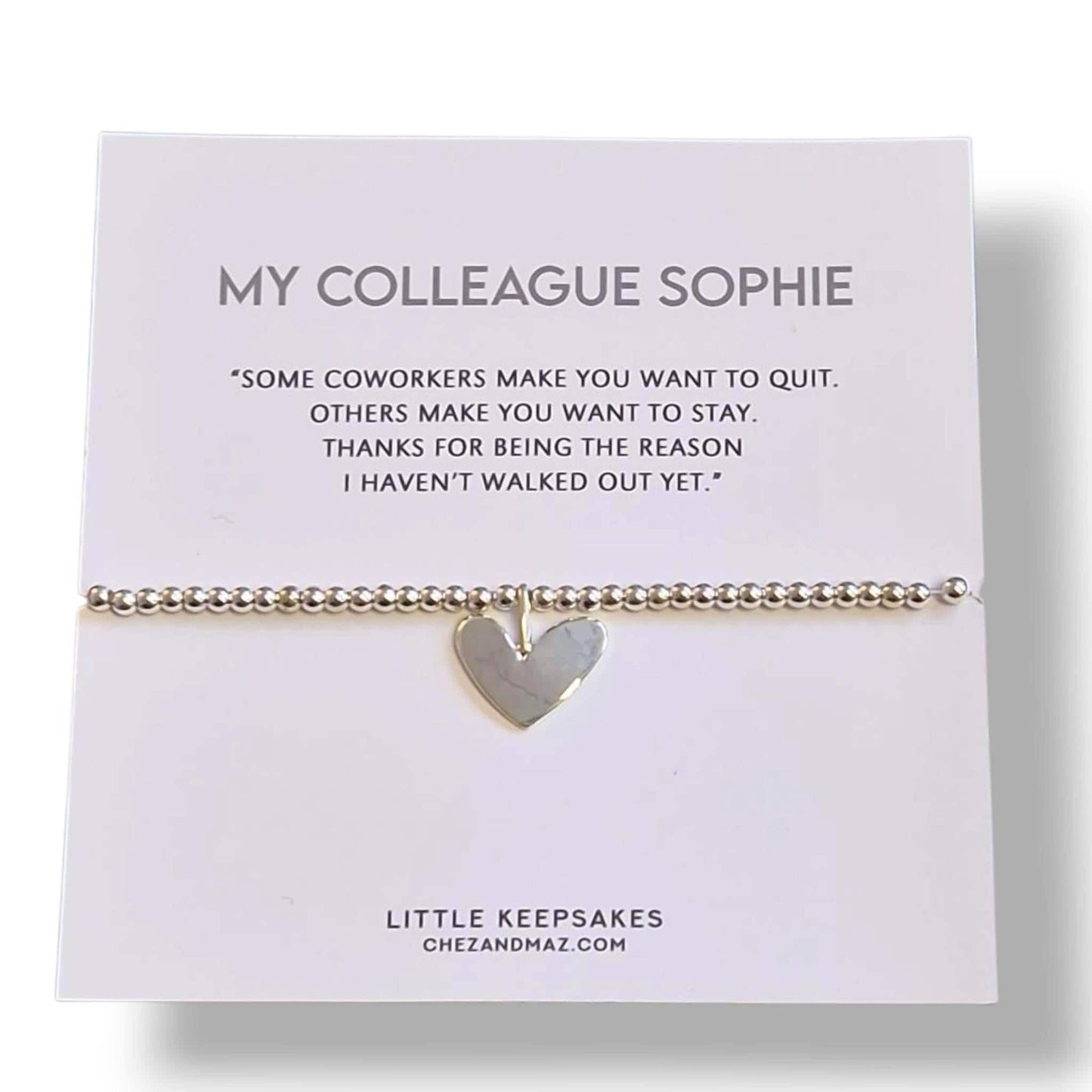 Colleagues - Co-worker  Silver-Plated Heart Bracelet: Friendship Gift- Thanks for being the reason I haven't walked out yet fu4
