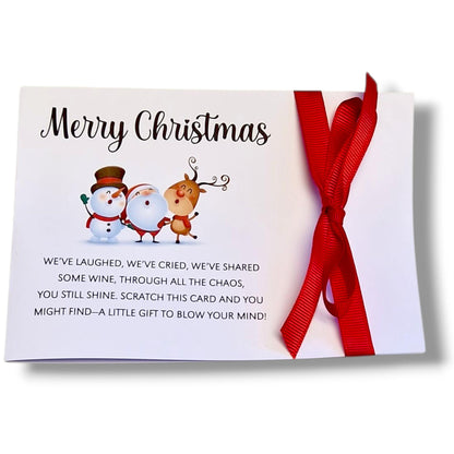 Funny Christmas Scratch Card Holder for Best Friend – Fun Holiday Gift, Could Be a Winner! Grab a Coin & Reveal Your Festive Surprise