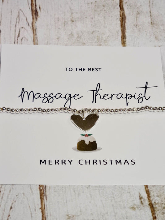 Beauty Therapist, Hairdresser, Massage Therapist, Nail Tech-Secret Santa- Silver Plated Charm Bracelet - Bracelet - Christmas Gift