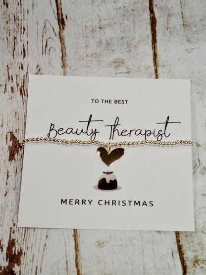 Beauty Therapist, Hairdresser, Massage Therapist, Nail Tech-Secret Santa- Silver Plated Charm Bracelet - Bracelet - Christmas Gift