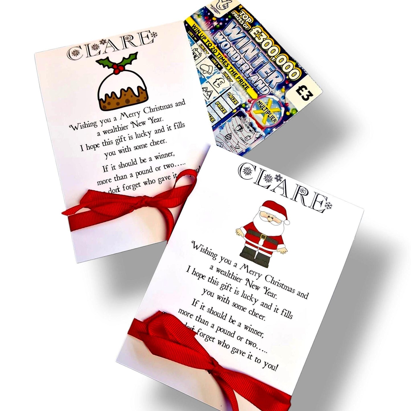 Personalised Novelty Christmas Lottery Ticket Holders -Scratch Card -Gift Card Holder I Table Decoration I Cracker alternative I Funny -P99