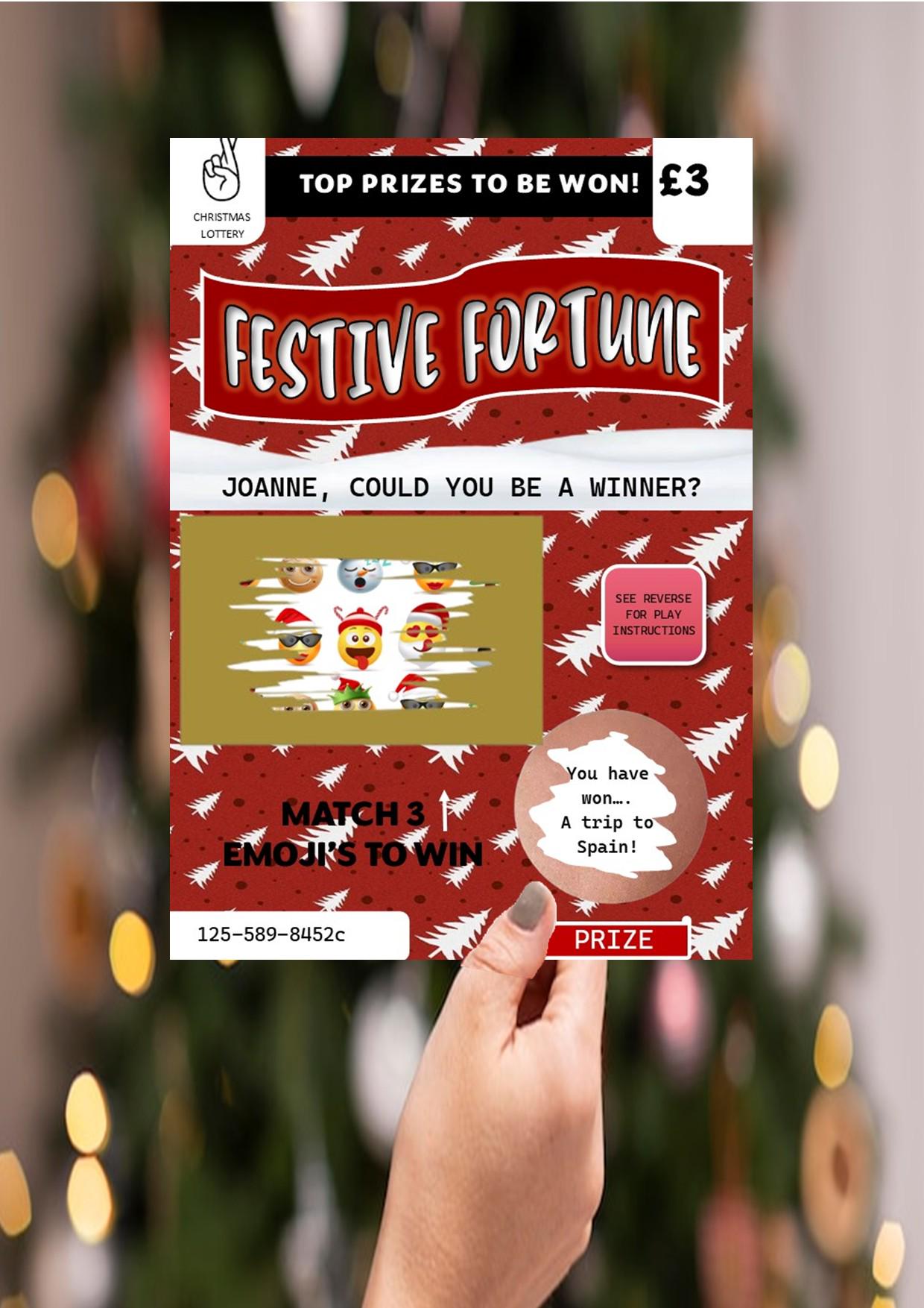 Scratch Card: Surprise Holiday, Festival, Concert Reveal Gift, fun gift, Christmas, Festive, Personalised, Scratch to reveal gift