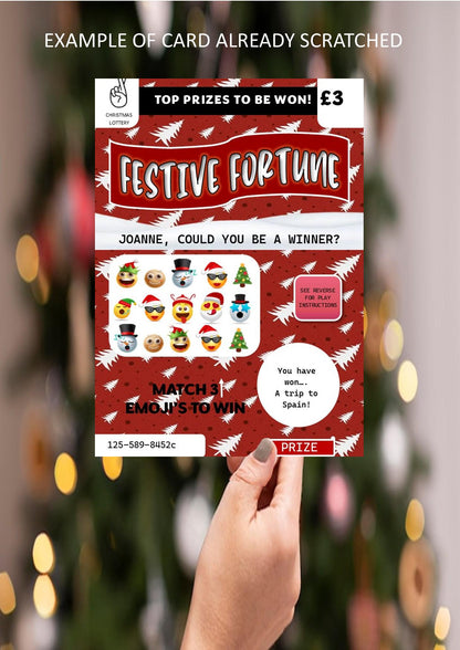 Scratch Card: Surprise Holiday, Festival, Concert Reveal Gift, fun gift, Christmas, Festive, Personalised, Scratch to reveal gift