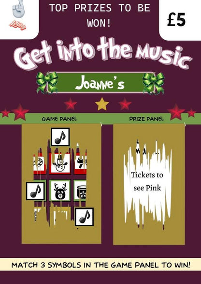 Scratch Card: Surprise, Festival, Music, Concert Reveal Gift, fun gift, Christmas, Festive, Personalised, Scratch to reveal gift