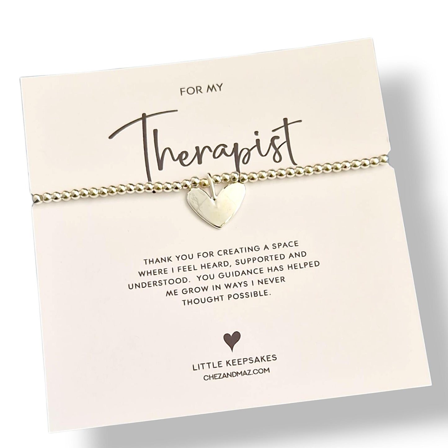 Silver Therapist Bracelet: Inspirational Mental Health Jewellery - Thank you Gift - Counsellor