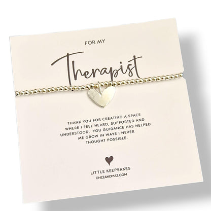 Silver Therapist Bracelet: Inspirational Mental Health Jewellery - Thank you Gift - Counsellor