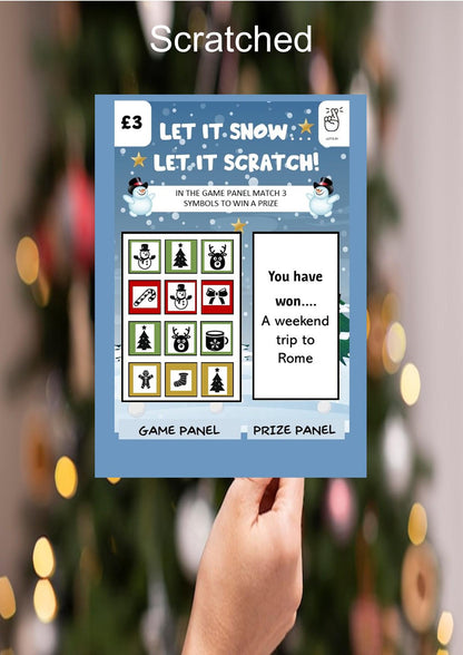 Christmas Scratch Card: Festive Holiday Surprise - Snowman Design - Holiday, Concert, Festival, Surprise Gift