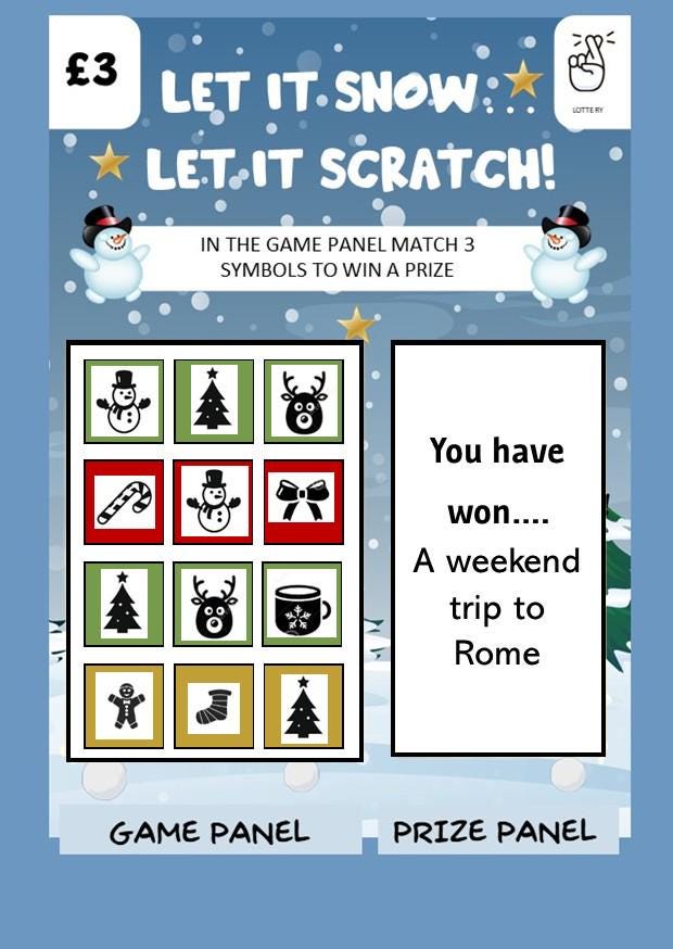 Christmas Scratch Card: Festive Holiday Surprise - Snowman Design - Holiday, Concert, Festival, Surprise Gift