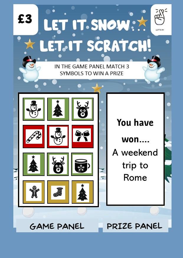 Christmas Scratch Card: Festive Holiday Surprise - Snowman Design - Holiday, Concert, Festival, Surprise Gift