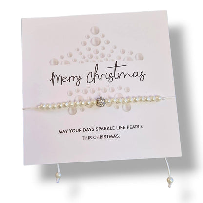Pearl Wish Bracelet – Christmas Gift for Her, Elegant Wish Bracelet, Handmade Jewellery, Stocking Filler, Secret Santa