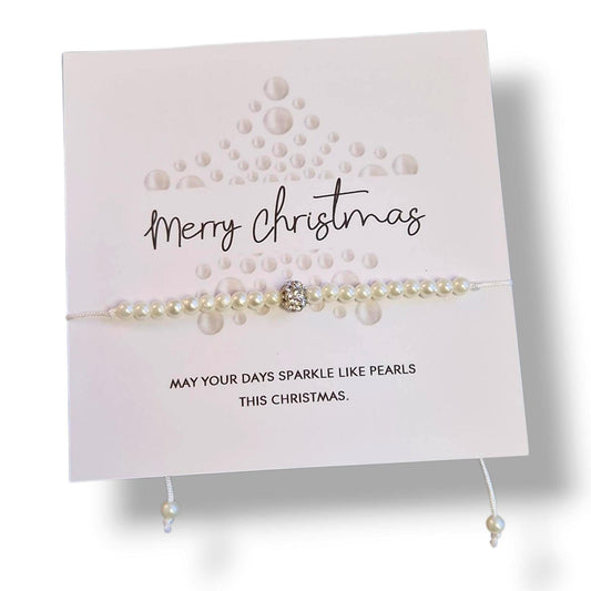 Pearl Wish Bracelet – Christmas Gift for Her, Elegant Wish Bracelet, Handmade Jewellery, Stocking Filler, Secret Santa