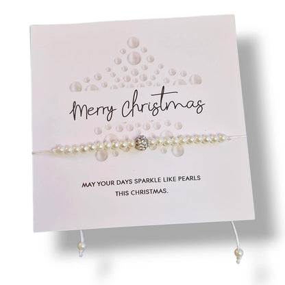 Pearl Wish Bracelet – Christmas Gift for Her, Elegant Wish Bracelet, Handmade Jewellery, Stocking Filler, Secret Santa