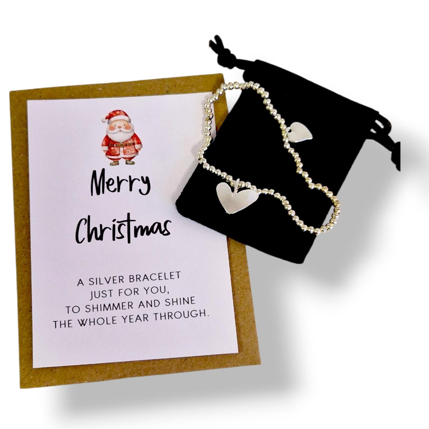 Merry Christmas Silver Plated Bracelet – Festive Gift for Her, Stocking Filler, Secret Santa, Holiday Jewellery, Xmas Gift Idea