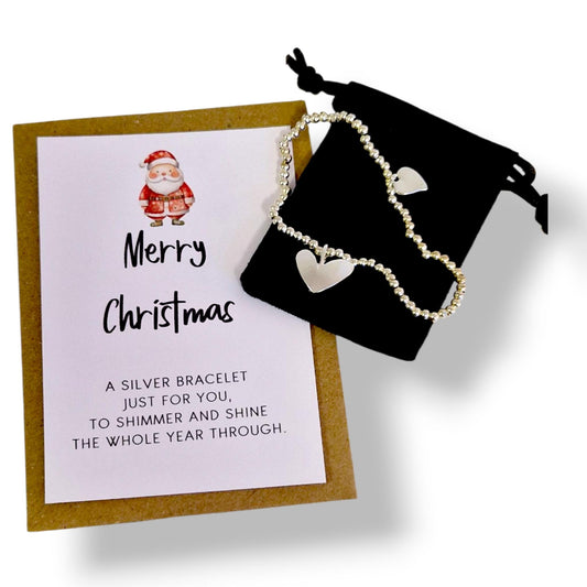 Merry Christmas Silver Plated Bracelet – Festive Gift for Her, Stocking Filler, Secret Santa, Holiday Jewellery, Xmas Gift Idea