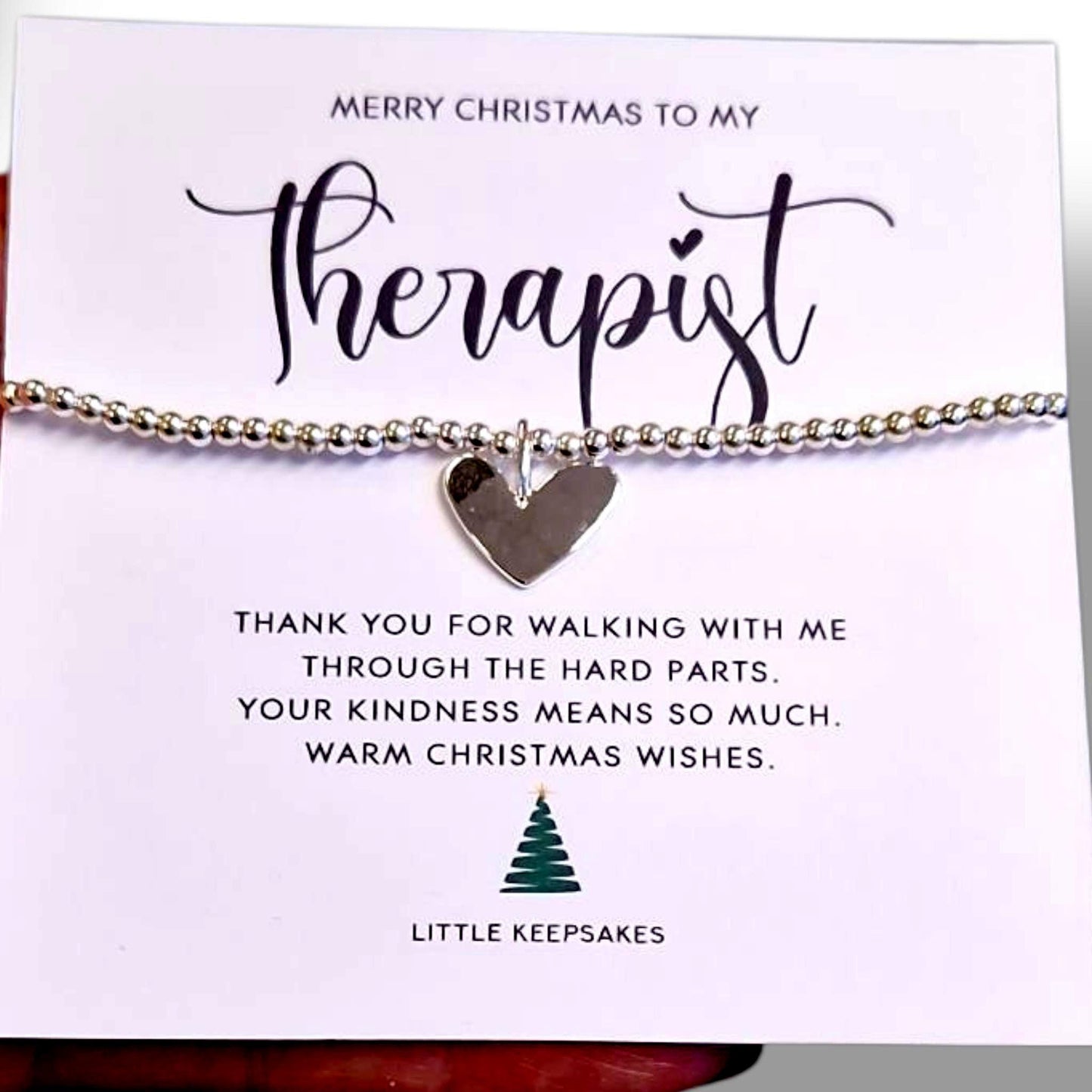 Therapist Bracelet, Christmas Silver Plated : Inspirational Mental Health Jewellery - Thank you Gift Counsellor