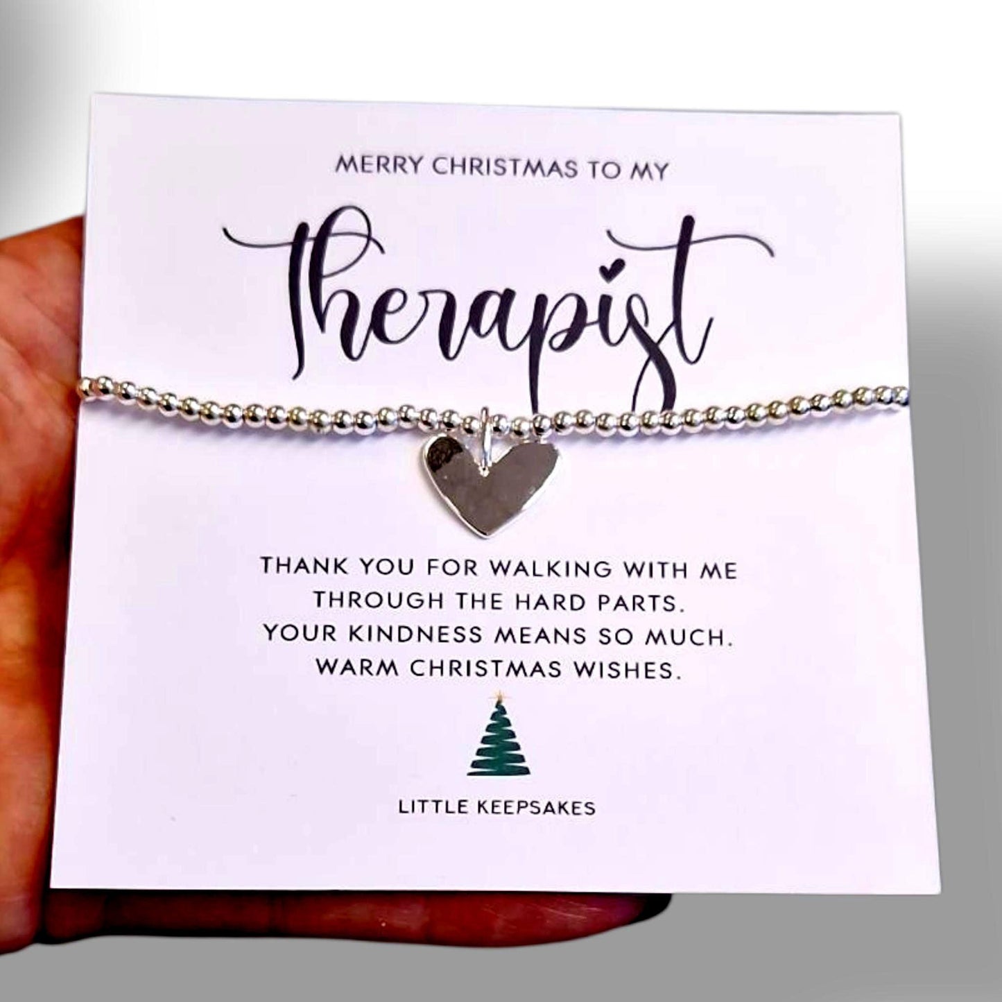 Therapist Bracelet, Christmas Silver Plated : Inspirational Mental Health Jewellery - Thank you Gift Counsellor