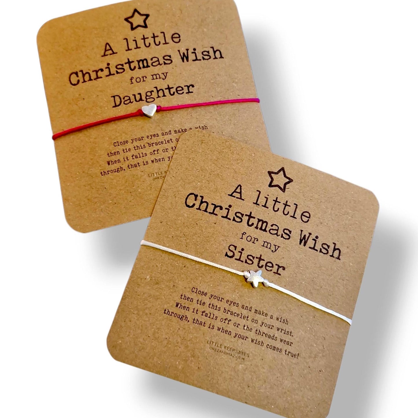 Christmas Wish Bracelet – Gift for Daughter, Niece, Sister, Nan – Teacher Wish Bracelet & Message Card Keepsake