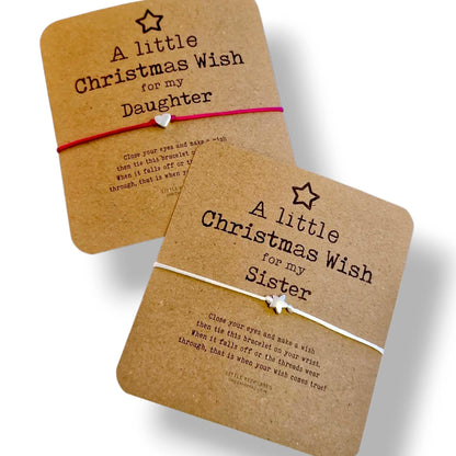 Christmas Wish Bracelet – Gift for Daughter, Niece, Sister, Nan – Teacher Wish Bracelet & Message Card Keepsake
