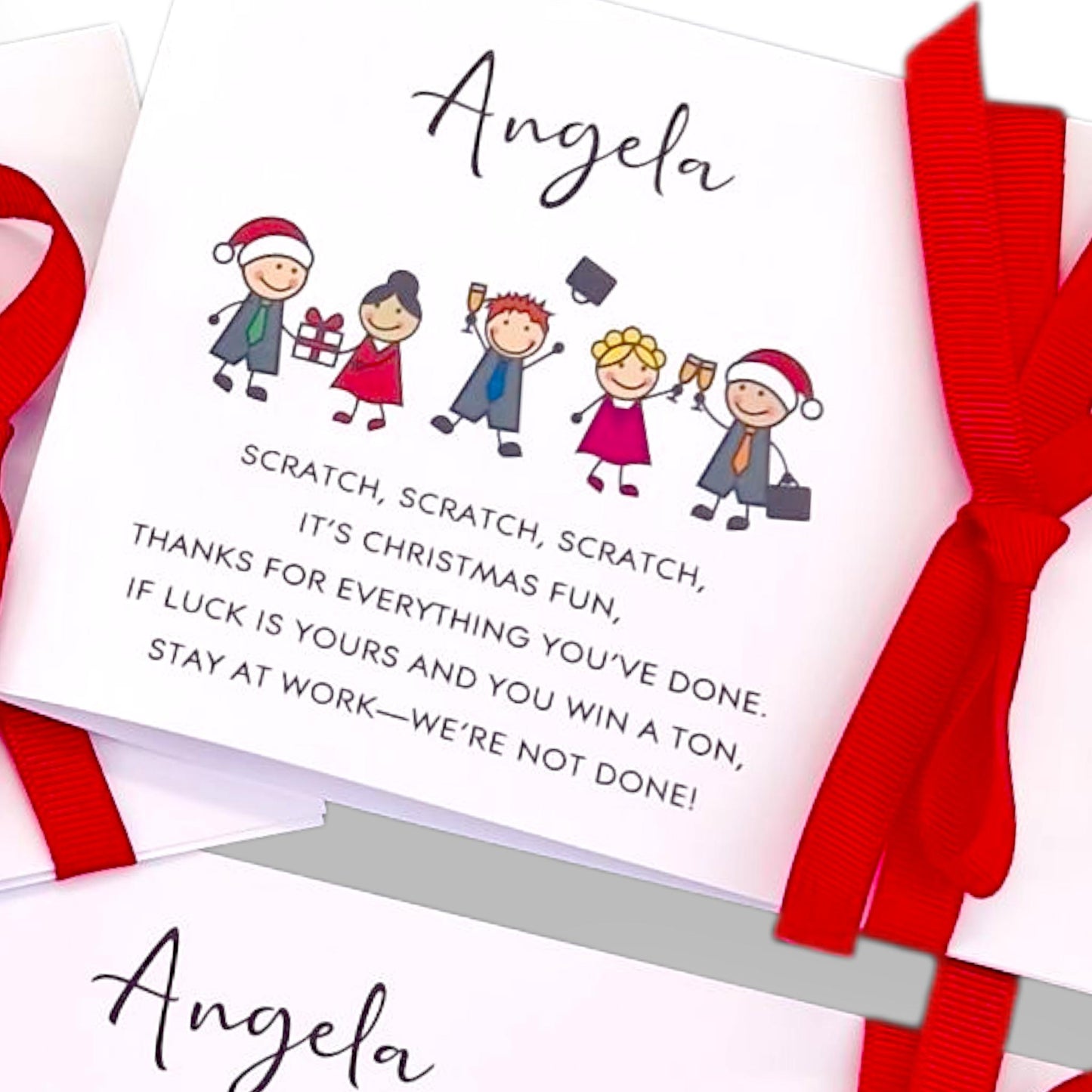 Novelty Christmas Lottery Ticket Holders - Funny Scratch Card Holder from Boss Manager to staff, colleagues – Office Gift, Work Secret Santa
