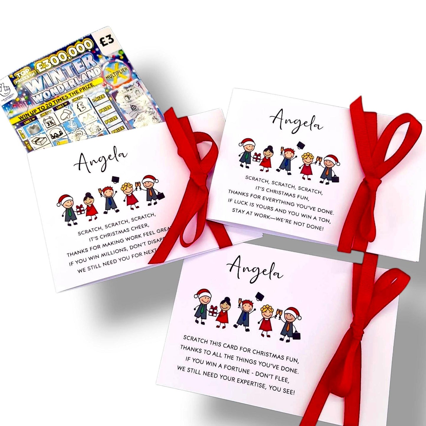 Novelty Christmas Lottery Ticket Holders - Funny Scratch Card Holder from Boss Manager to staff, colleagues – Office Gift, Work Secret Santa