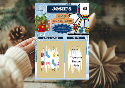 Scratch Card Winter Wonderland : Surprise Holiday, Theme Park, Concert Reveal Gift, fun gift, Christmas,  Birthday, Personalised, Reveal