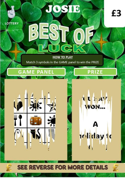 Scratch Card: Surprise Holiday, Weekend away, Reveal Gift, fun gift, Christmas,  Birthday, Personalised, Scratch to reveal gift