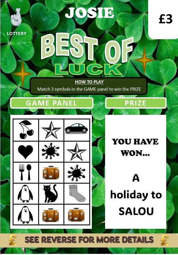 Scratch Card: Surprise Holiday, Weekend away, Reveal Gift, fun gift, Christmas,  Birthday, Personalised, Scratch to reveal gift