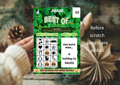 Scratch Card: Surprise Holiday, Weekend away, Reveal Gift, fun gift, Christmas,  Birthday, Personalised, Scratch to reveal gift