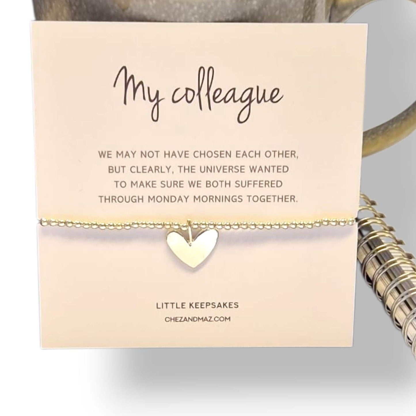 My Colleague Silver-Plated Heart Bracelet: Friendship Gift- Suffering Monday Mornings - Christmas - Leaving Gift - Birthday