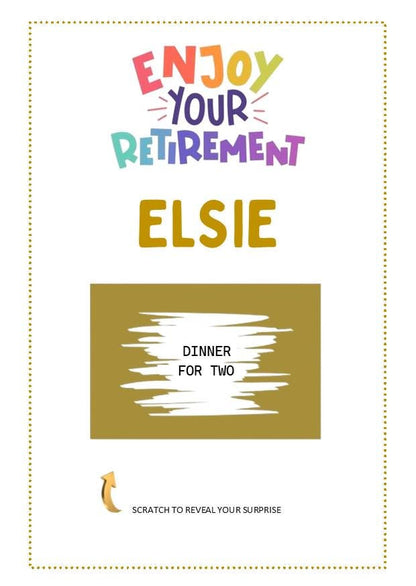 Personalised Retirement Scratch Off Card: Surprise Reveal Gift