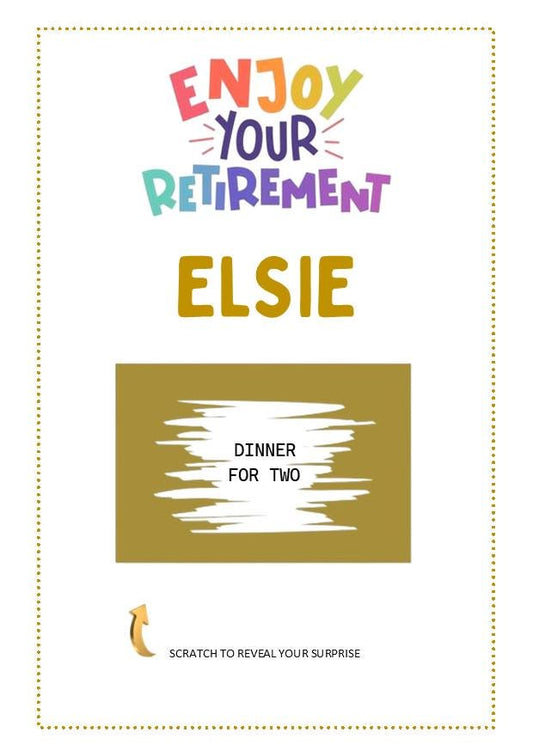 Personalised Retirement Scratch Off Card: Surprise Reveal Gift