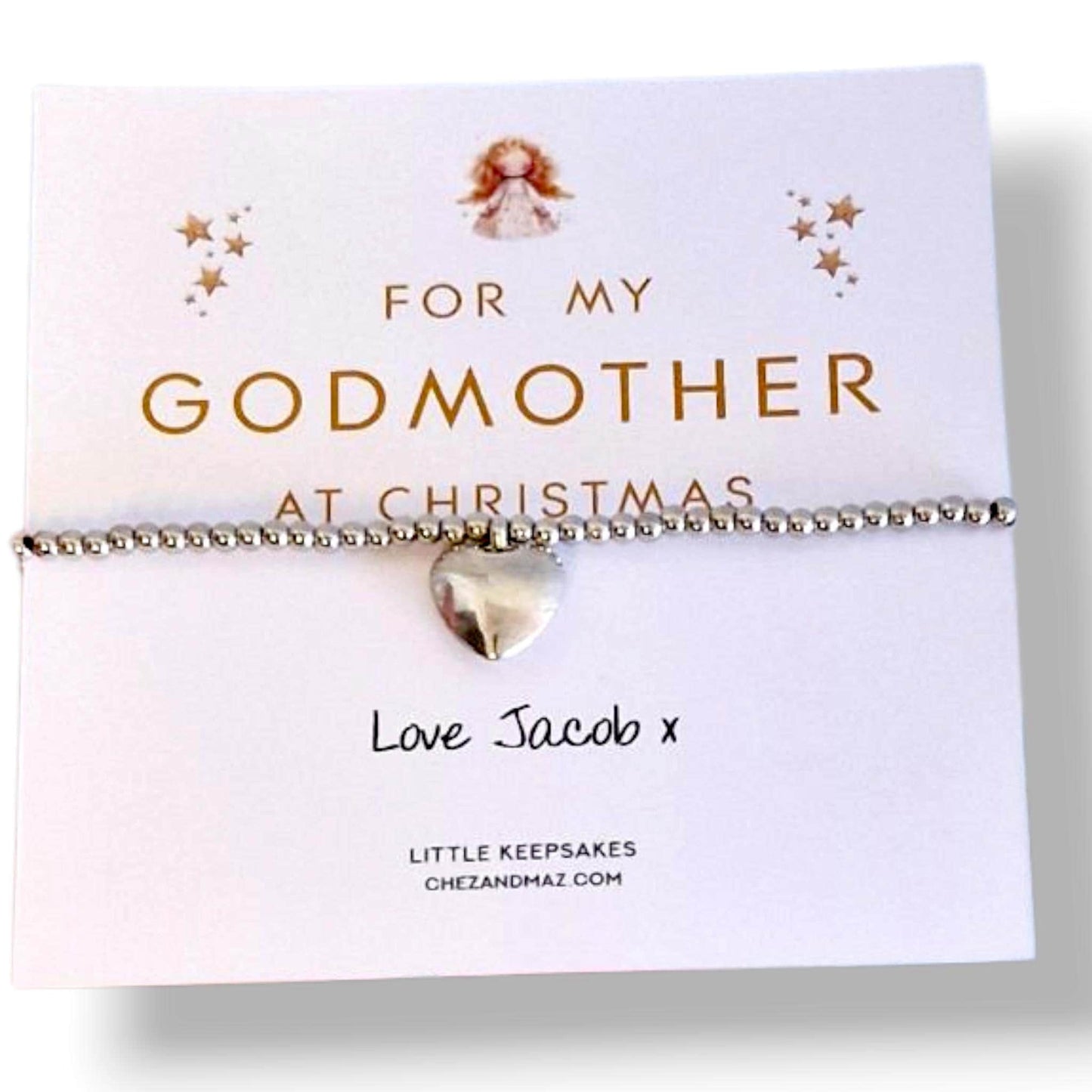 For my Godmother, Christmas Gift, Fairy Godmother, Guide parent- Personalised Godmother Bracelet: Meaningful Keepsake Gift