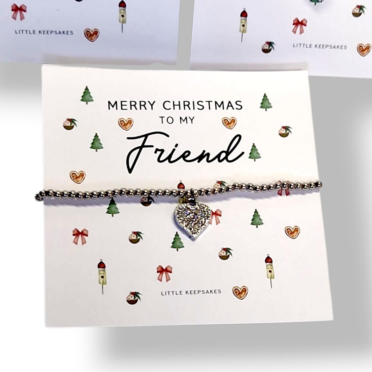 Merry Christmas  Diamante Wish Bracelet – Mu, friend, sister, bestie colleague, Stocking Filler, Secret Santa, Gift for Her