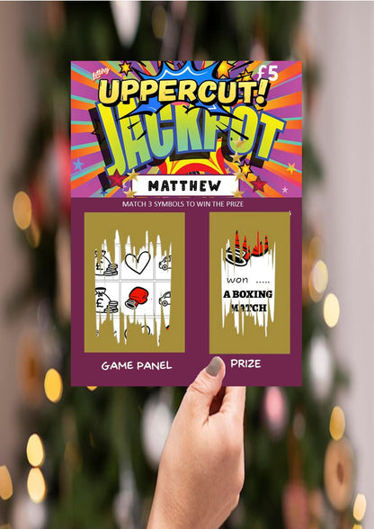 Scratchcard - Boxing - Boxing Themed - Match- Scratch Off Card: Surprise Gift for Boxing Fans, fun lotto, Personalised, Christmas, Birthday