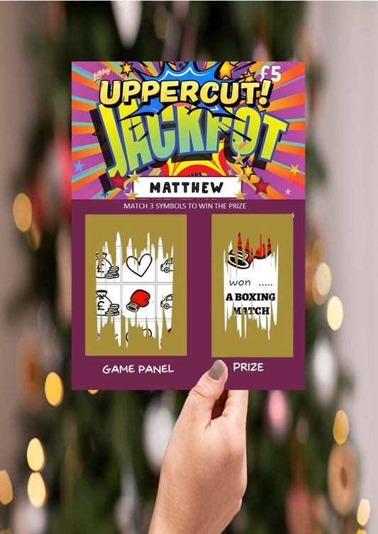 Scratchcard - Boxing - Boxing Themed - Match- Scratch Off Card: Surprise Gift for Boxing Fans, fun lotto, Personalised, Christmas, Birthday