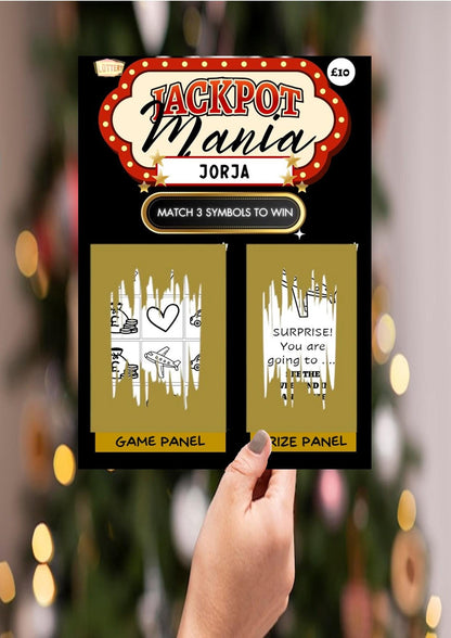 Scratch Card: Plane Holiday, Birthday, Concert Reveal Gift Personalised - Scratch to win, Surprise Reveal