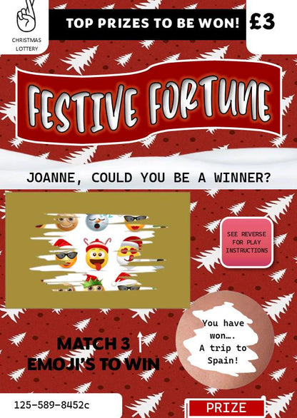 Scratch Card: Surprise Holiday, Festival, Concert Reveal Gift, fun gift, Christmas, Festive, Personalised, Scratch to reveal gift