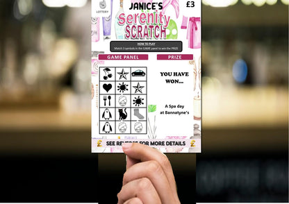 Scratch Card: Surprise Spa Day, Spa Weekend, Holiday, Gift, fun gift, Christmas, Birthday, Personalised, Scratch to reveal gift
