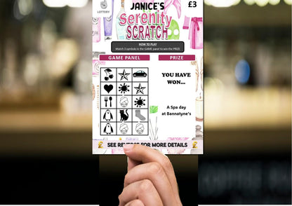 Scratch Card: Surprise Spa Day, Spa Weekend, Holiday, Gift, fun gift, Christmas, Birthday, Personalised, Scratch to reveal gift