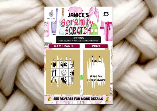 Scratch Card: Surprise Spa Day, Spa Weekend, Holiday, Gift, fun gift, Christmas, Birthday, Personalised, Scratch to reveal gift