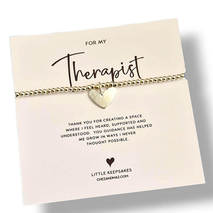 Silver Therapist Bracelet: Inspirational Mental Health Jewellery - Thank you Gift - Counsellor