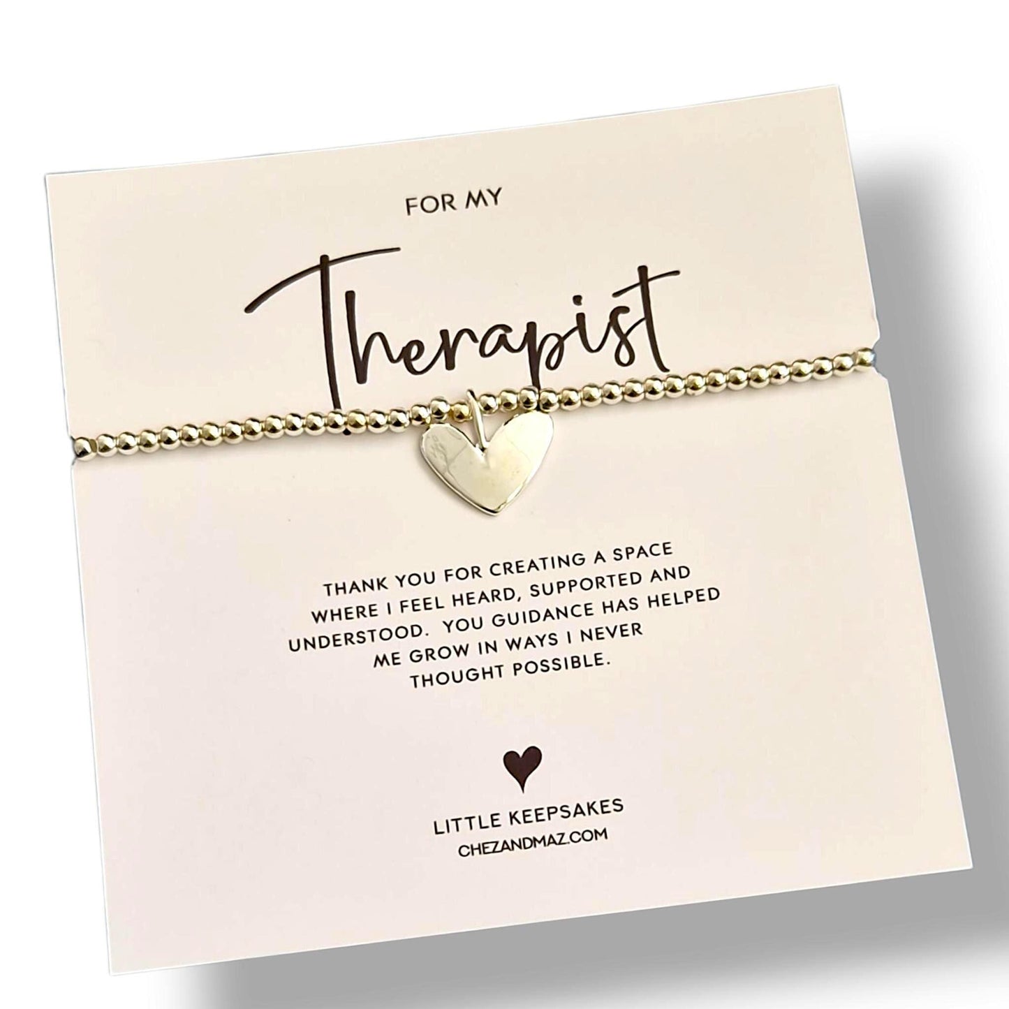 Silver Therapist Bracelet: Inspirational Mental Health Jewellery - Thank you Gift - Counsellor