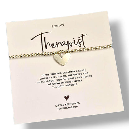 Silver Therapist Bracelet: Inspirational Mental Health Jewellery - Thank you Gift - Counsellor