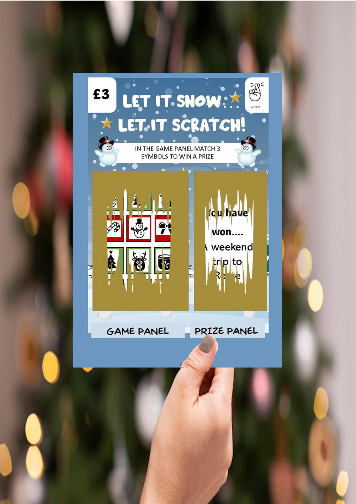 Christmas Scratch Card: Festive Holiday Surprise - Snowman Design - Holiday, Concert, Festival, Surprise Gift