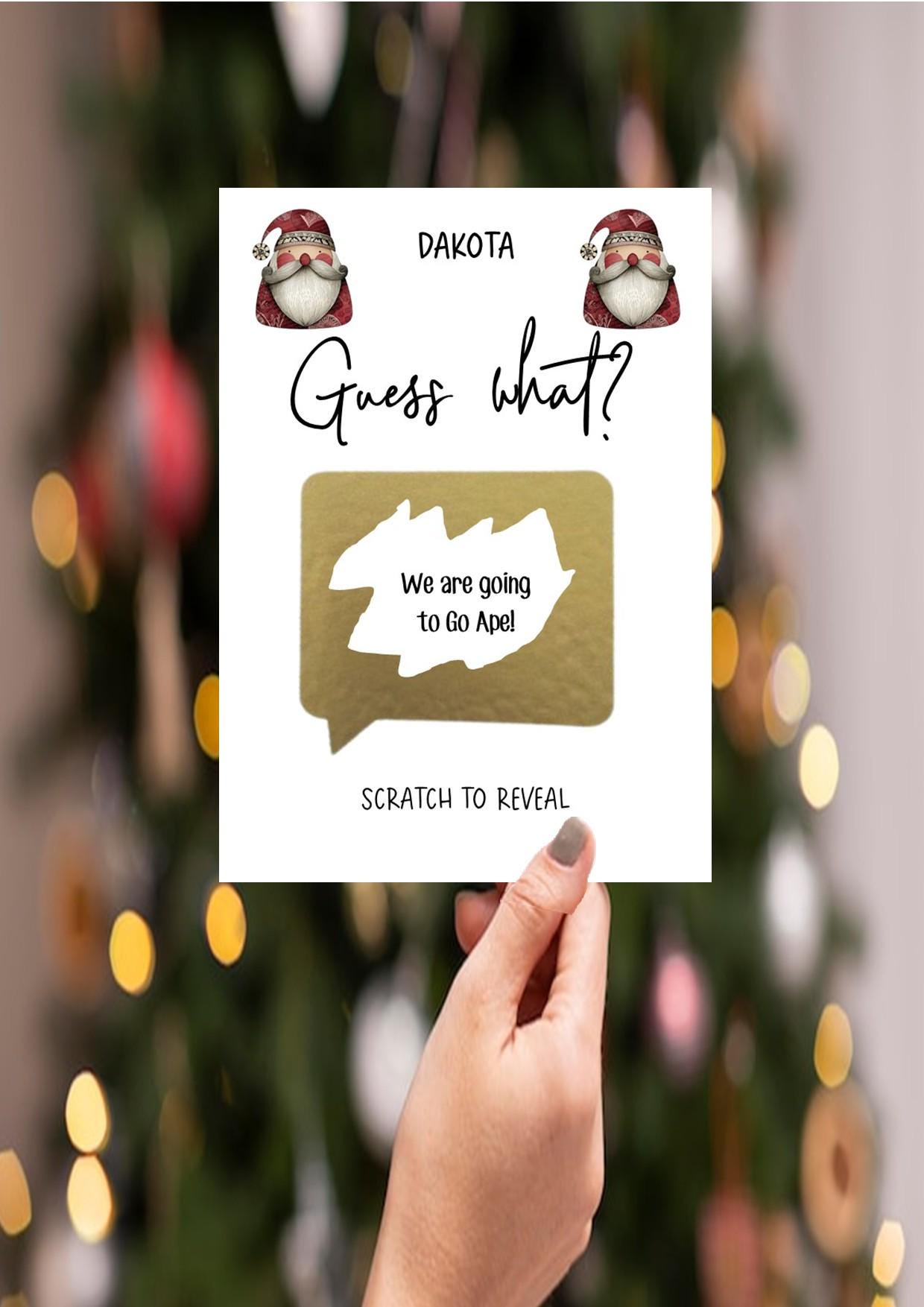 Personalised Christmas, Festive, Festive Surprise Scratch Off Card: Holiday Reveal, Surprise Gift